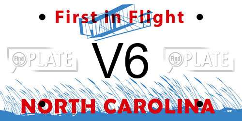 V6 North Carolina License Plate