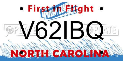 V62IBQ North Carolina License Plate