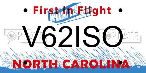V62ISO North Carolina License Plate