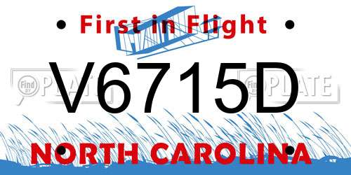 V6715D North Carolina License Plate