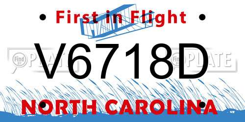 V6718D North Carolina License Plate