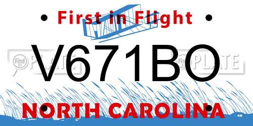 V671BO North Carolina License Plate