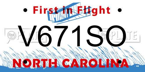 V671SO North Carolina License Plate