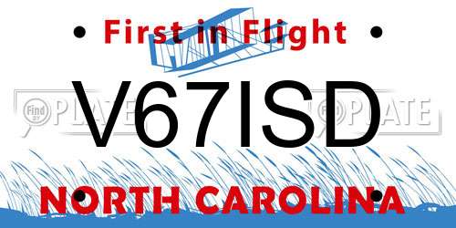 V67ISD North Carolina License Plate