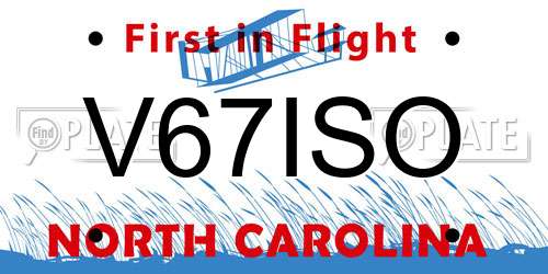 V67ISO North Carolina License Plate