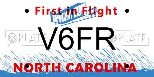 V6FR North Carolina License Plate