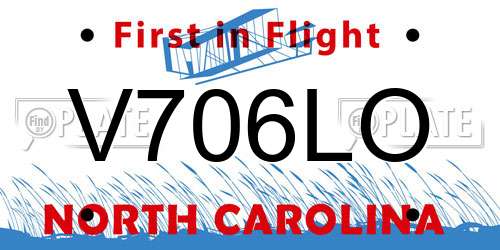 V706LO North Carolina License Plate