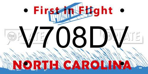 V708DV North Carolina License Plate