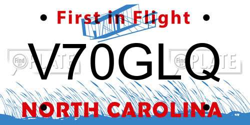 V70GLQ North Carolina License Plate