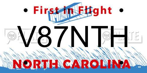 V87NTH North Carolina License Plate