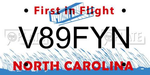 V89FYN North Carolina License Plate
