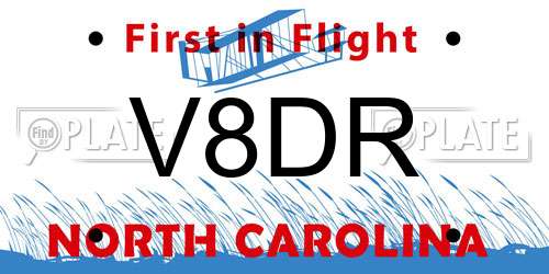 V8DR North Carolina License Plate
