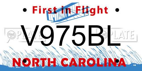 V975BL North Carolina License Plate