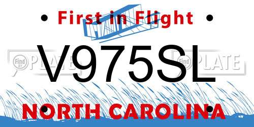 V975SL North Carolina License Plate