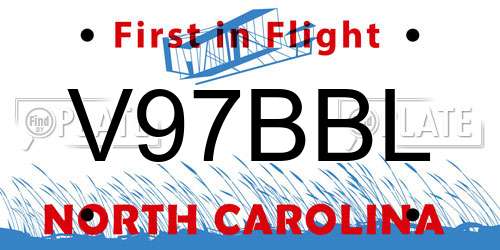 V97BBL North Carolina License Plate