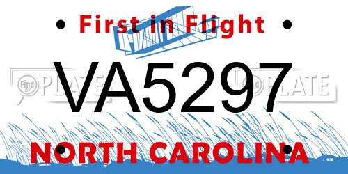VA5297 North Carolina License Plate