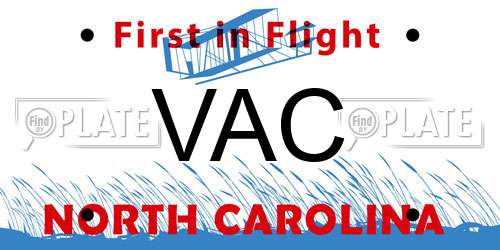 VAC North Carolina License Plate