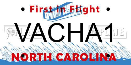VACHA1 North Carolina License Plate