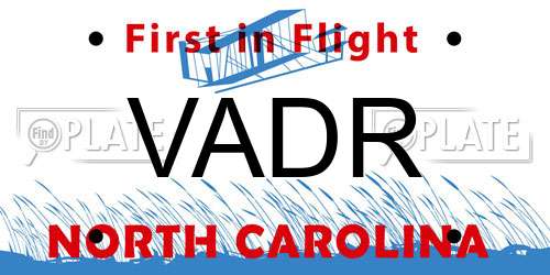VADR North Carolina License Plate