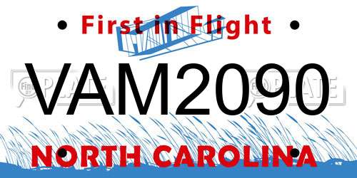VAM2090 North Carolina License Plate