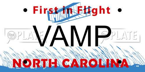 VAMP North Carolina License Plate
