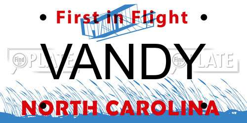VANDY North Carolina License Plate