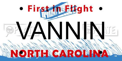 VANNIN North Carolina License Plate