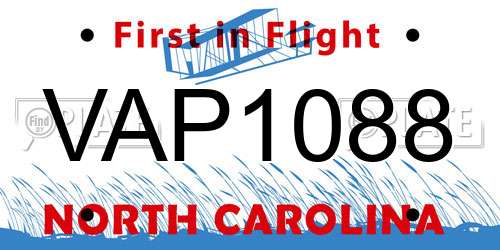 VAP1088 North Carolina License Plate