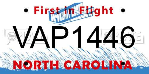 VAP1446 North Carolina License Plate