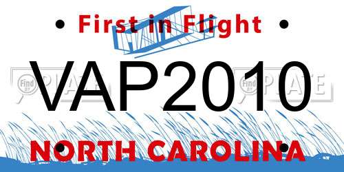 VAP2010 North Carolina License Plate