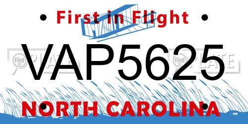 VAP5625 North Carolina License Plate