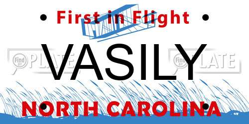 VASILY North Carolina License Plate