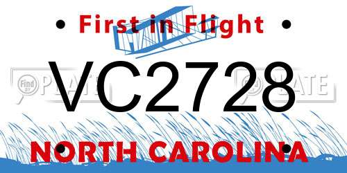 VC2728 North Carolina License Plate