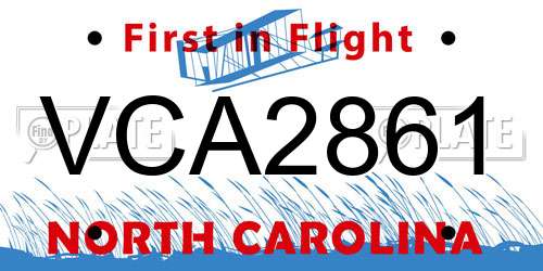 VCA2861 North Carolina License Plate