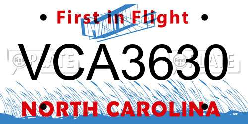 VCA3630 North Carolina License Plate