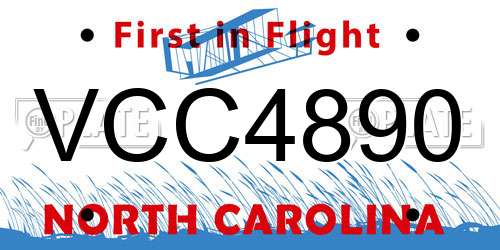 VCC4890 North Carolina License Plate