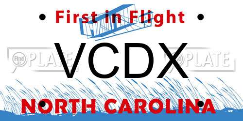 VCDX North Carolina License Plate