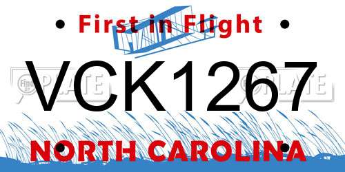 VCK1267 North Carolina License Plate