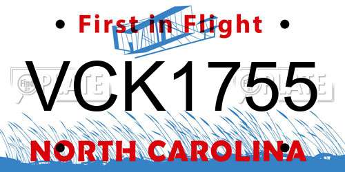 VCK1755 North Carolina License Plate