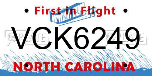 VCK6249 North Carolina License Plate