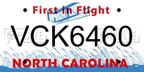 VCK6460 North Carolina License Plate