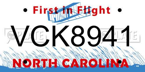 VCK8941 North Carolina License Plate