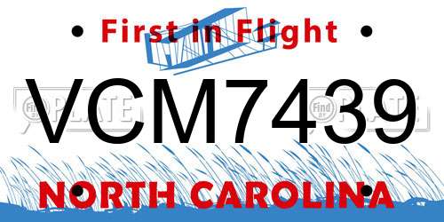 VCM7439 North Carolina License Plate