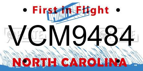 VCM9484 North Carolina License Plate