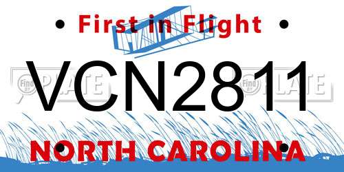 VCN2811 North Carolina License Plate