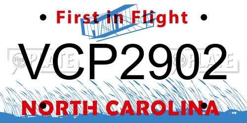 VCP2902 North Carolina License Plate