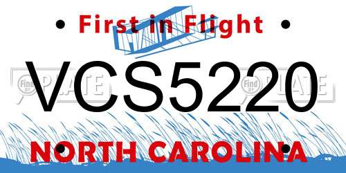 VCS5220 North Carolina License Plate