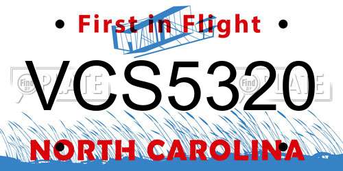 VCS5320 North Carolina License Plate