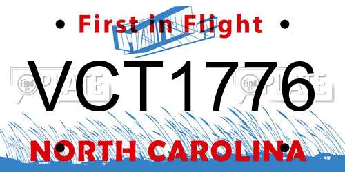 VCT1776 North Carolina License Plate