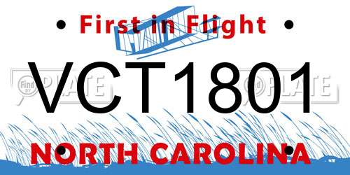 VCT1801 North Carolina License Plate